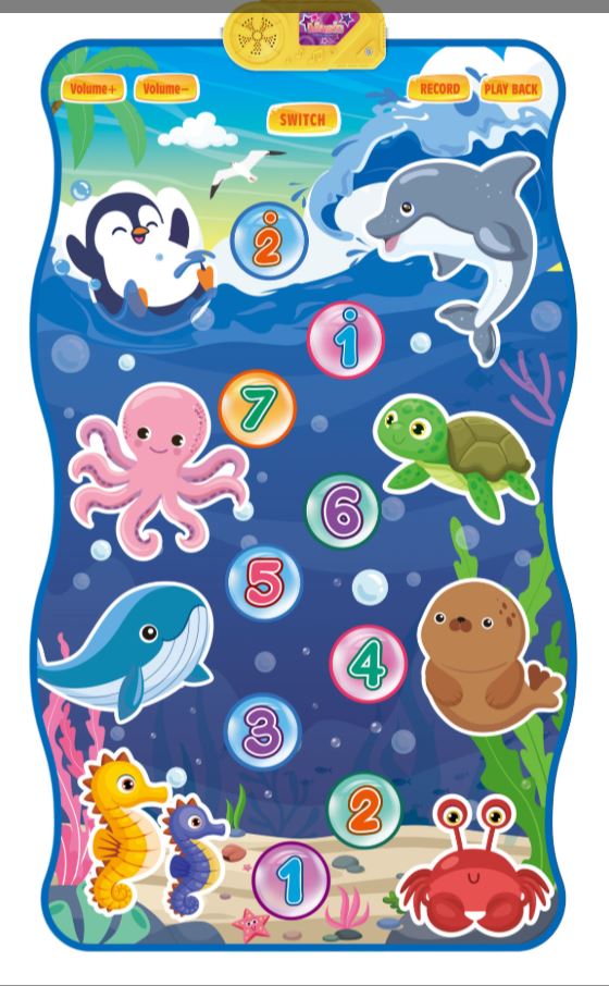 2-Pack Kids Multifunctional Electronic Dance Mat - Undersea World & Space Theme Play Mat with Sound Recognition for Early Education and Physical Exercise