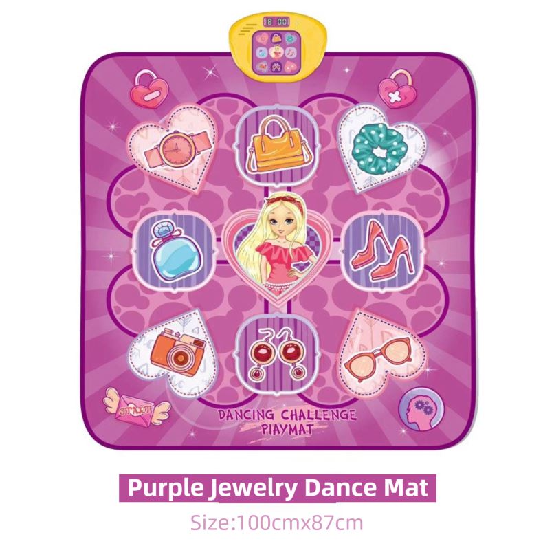 2-Pack Kids Multifunctional Electronic Dance Mat(100x87CM) - Unicorn & Purple Ornament Theme Play Mat with Sound Recognition for Early Education and Physical Exercise