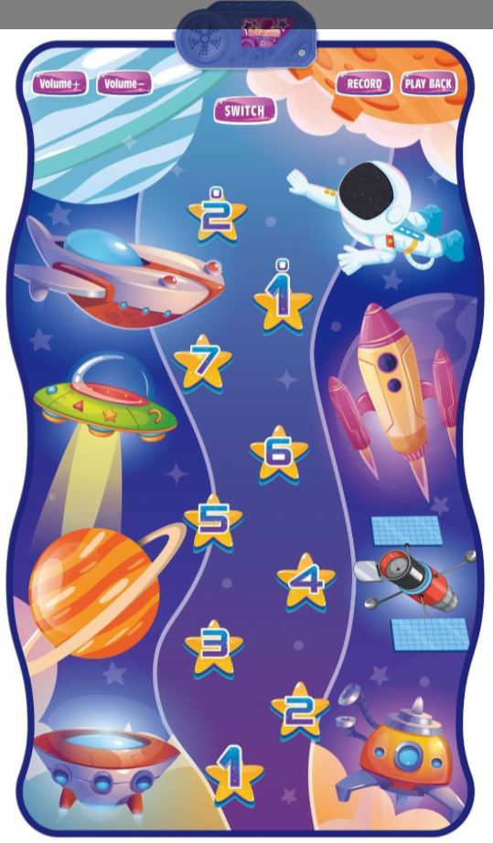 2-Pack Kids Multifunctional Electronic Dance Mat - Undersea World & Space Theme Play Mat with Sound Recognition for Early Education and Physical Exercise
