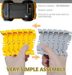 343 track-building sets, track-course - STEM learning toys, construction vehicles (concrete mixers, dump trucks), Develop motor skills and creativity