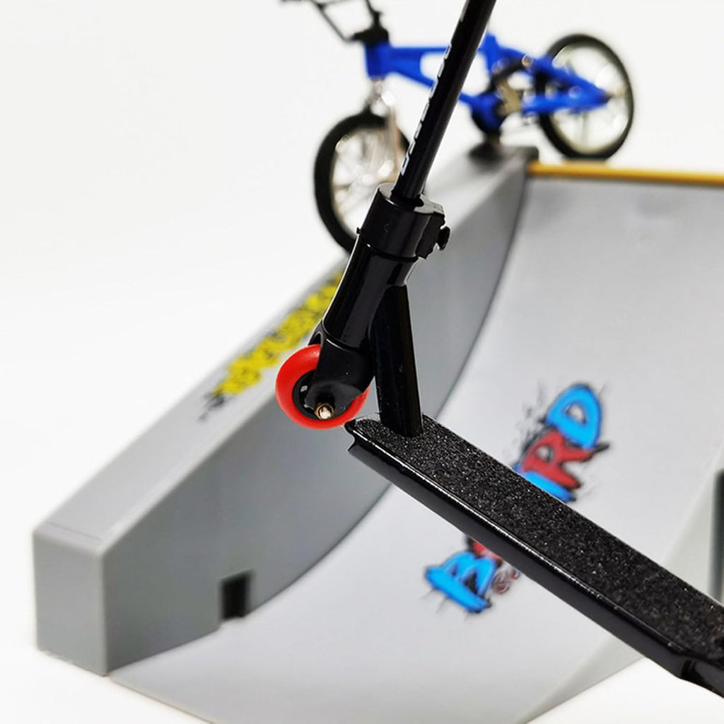 Finger Skateboard Ramp Set 16 Piece Park Kit Compatible with STASHABLES Includes Skateboards Ramps Scooters Skates Bikes Wheels