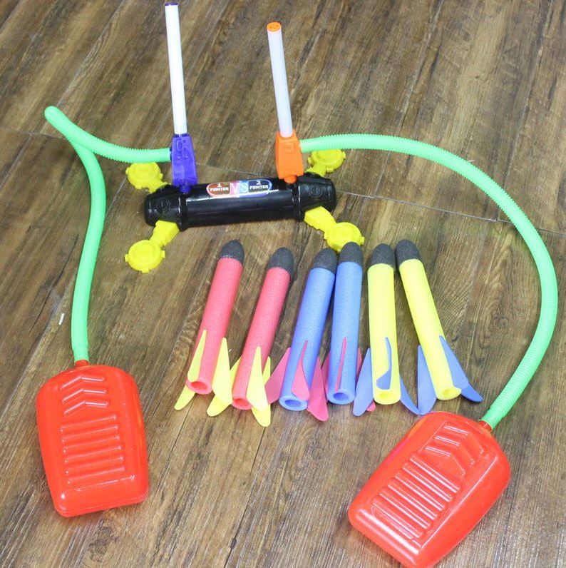 Air Power Foam Duel Rocket Shoot Up Stomp Launcher Kids Outdoor Activities Toys