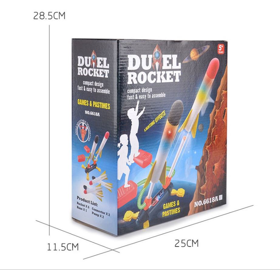 Air Power Foam Duel Rocket Shoot Up Stomp Launcher Kids Outdoor Activities Toys