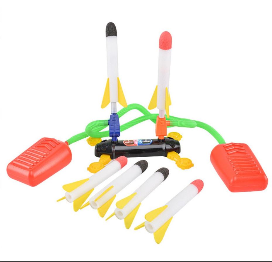 Air Power Foam Duel Rocket Shoot Up Stomp Launcher Kids Outdoor Activities Toys