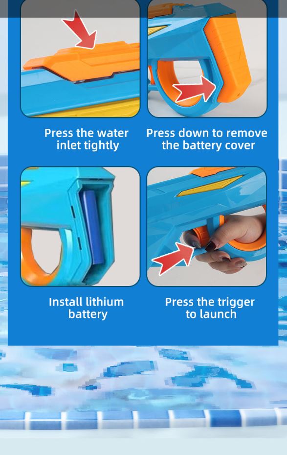 Electric Water Gun Automatic Continuous Fire Squirt Toy 8m Range Rechargeable Battery Outdoor Pool Beach Fun Pink