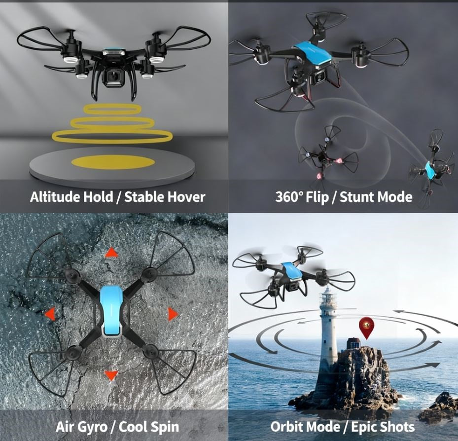 Christmas gift Fierce DIY 4K Camera Drone: Build & Fly Your Own Stunt Quadcopter for Thrilling Aerial Adventures