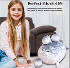 Gray Chubby Seal Plush Pillow with 4 Baby Seals Inside: Soft Stuffed Animal for Kids, Hug Pillow & Room Decor – Perfect Gift for Children