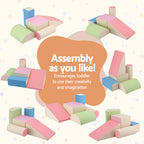 Keezi Kids Climbing Blocks 5-Piece Foam Playset Indoor Climbing Toy Rocker.