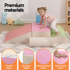 Keezi Kids Climbing Blocks 5-Piece Foam Playset Indoor Climbing Toy Rocker.