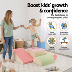Keezi Kids Climbing Blocks 5-Piece Foam Playset Indoor Climbing Toy Rocker.