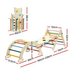 Keezi Kids Triangle Climbing Toys Set With Slide Climber With Arch.