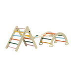 Keezi Kids Triangle Climbing Toys Set With Slide Climber With Arch.