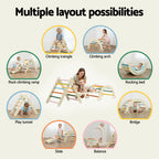 Keezi Kids Triangle Climbing Toys Set With Slide Climber With Arch.