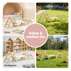 Keezi Kids Triangle Climbing Toys Set With Slide Climber With Arch.