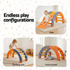 Keezi Kids Climbing Frame Set With Slide Indoor Outdoor Toddler Toys Pikler Arch Climber.