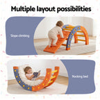 Keezi Kids Climbing Frame Set With Slide Indoor Outdoor Toddler Toys Pikler Arch Climber.