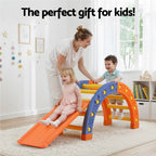 Keezi Kids Climbing Frame Set With Slide Indoor Outdoor Toddler Toys Pikler Arch Climber.