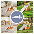 Keezi Kids Climbing Frame Set With Slide Indoor Outdoor Toddler Toys Pikler Triangle Climber.