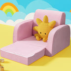 Keezi Kids Sofa 1 Seater Children Flip Open Couch Lounger Armchair Soft Pink