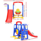 Kids Slide Swing Set Basketball Hoop Outdoor Playground Toys 120cm Blue.