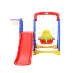 Kids Slide Swing Set Basketball Hoop Outdoor Playground Toys 120cm Blue.