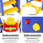 Kids Slide Swing Set Basketball Hoop Outdoor Playground Toys 120cm Blue.