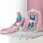 Keezi Kids Slide Swing Set Basketball Hoop Outdoor Playground Toys 170cm Pink.