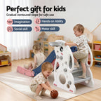 Keezi Kids Slide Set Basketball Hoop Ring Outdoor Playground Toy Rabbit 147cm.