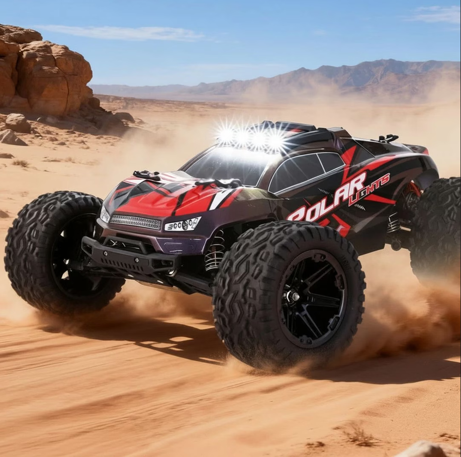 Keezi 1:8 Scale 2WD RC Off-Road Truck with Lights, 2.4GHz Remote Control Car