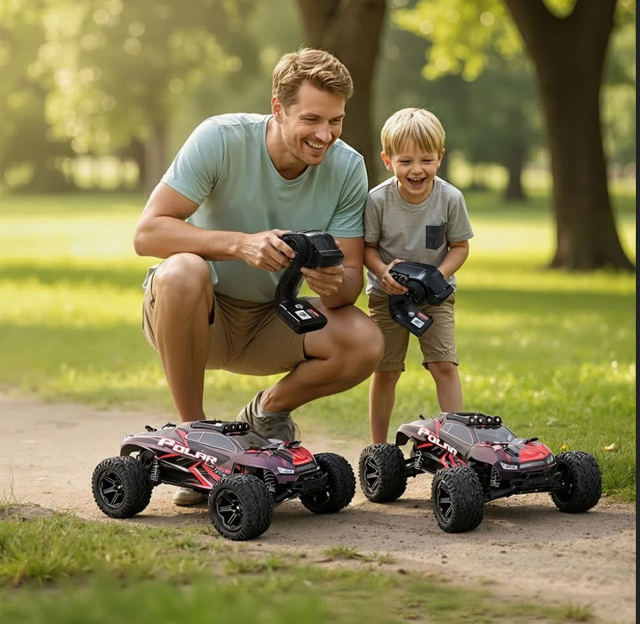 Keezi 1:8 Scale 2WD RC Off-Road Truck with Lights, 2.4GHz Remote Control Car