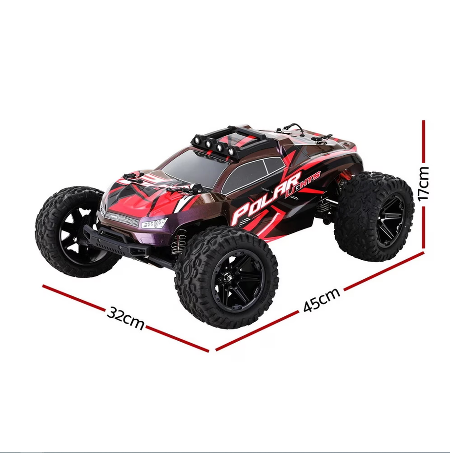 Keezi 1:8 Scale 2WD RC Off-Road Truck with Lights, 2.4GHz Remote Control Car