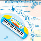 Keezi Kids Piano Keyboard 37 Keys Electronic Musical Instrument Set w/ Stool Microphone