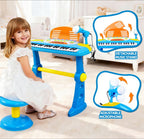 Keezi Kids Piano Keyboard 37 Keys Electronic Musical Instrument Set w/ Stool Microphone