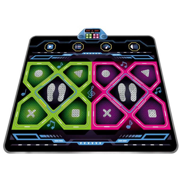 Kids Dual Player Interactive Electronic Dance Mat - Extra Large 105x90cm Anti-Slip Music Game Pad with Two Modes & Three Ways, No TV Required