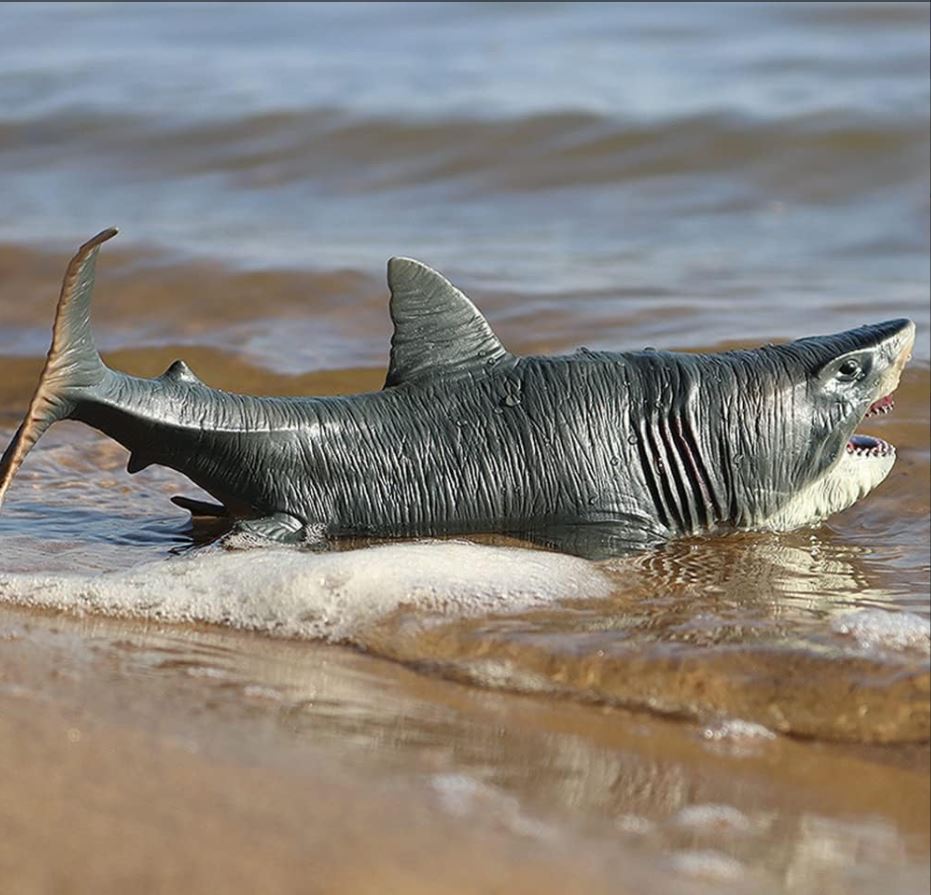 Large Megalodon Shark Toy, Plastic Sea Animal Figure, Realistic Sea Monster Toy Figure