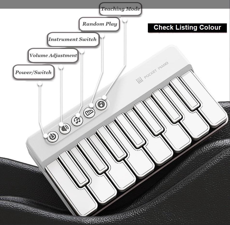 Mini Keyboard Piano - Piano for Kids - Toys for Children - Educational Toys - Portable Pocket Piano - Black