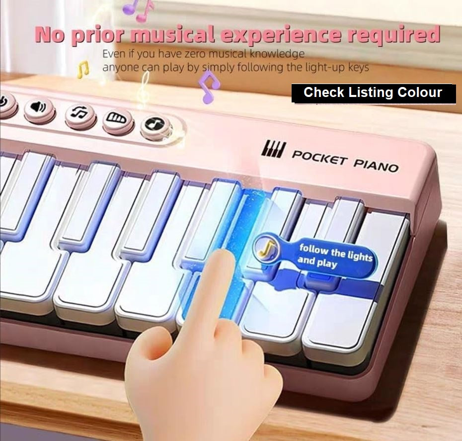 Mini Keyboard Piano - Piano for Kids - Toys for Children - Educational Toys - Portable Pocket Piano - Black