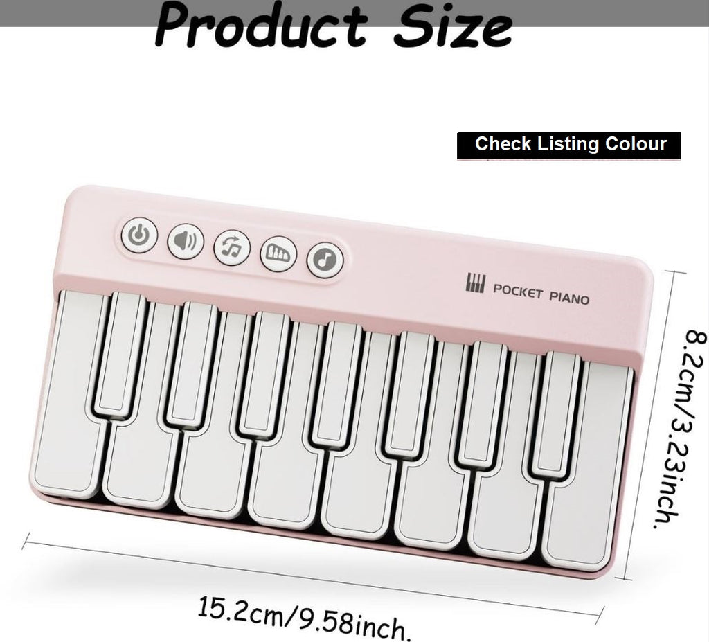 Mini Keyboard Piano - Piano for Kids - Toys for Children - Educational Toys - Portable Pocket Piano - Black