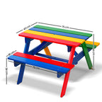Keezi Kids Wooden Picnic Table Set with Umbrella All Coloured