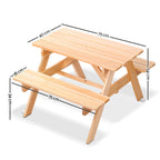 Keezi Kids Wooden Picnic Table Set with Coloured Umbrella