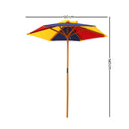 Keezi Kids Wooden Picnic Table Set with Coloured Umbrella