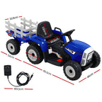 Kids Electric Ride On Tractor Toy 12V Blue