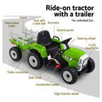 Kids Electric Ride On Tractor Toy 12V Green