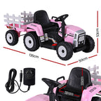 Kids Electric Ride On Tractor Toy 12V Pink