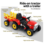 Kids Electric Ride On Tractor Toy 12V Red