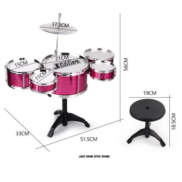 Drum Set for Toddlers Tough Impact Resistant Drums Detachable Drum Instrument Red Oversized Drum Set