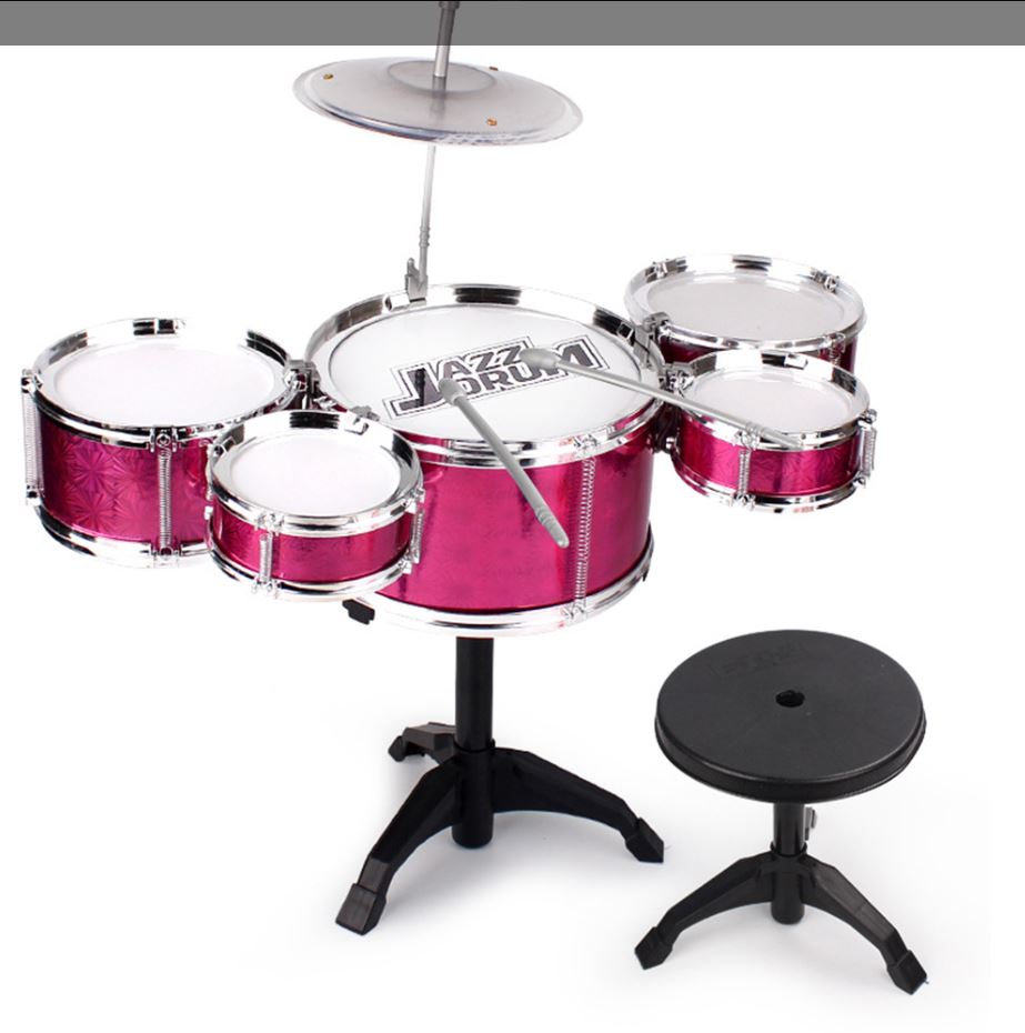 Drum Set for Toddlers Tough Impact Resistant Drums Detachable Drum Instrument Red Oversized Drum Set