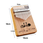 Forest Deer 17-Key Wooden Kalimba with Tuning Kit & Bag – Retro, Mahogany Like Finish