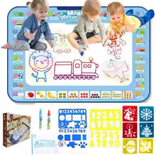 Fruit Alphabet Giant Aqua Magic Doodle Mat 100x80cm - Mess-Free Reusable Water Drawing Pad for Creative Kids