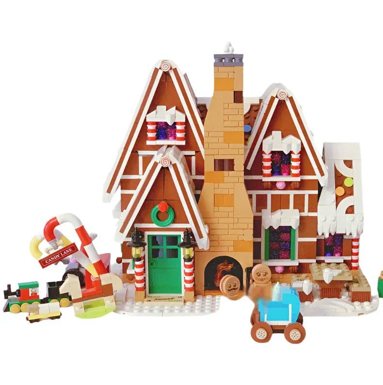 Santa Claus Gingerbread House Building Blocks